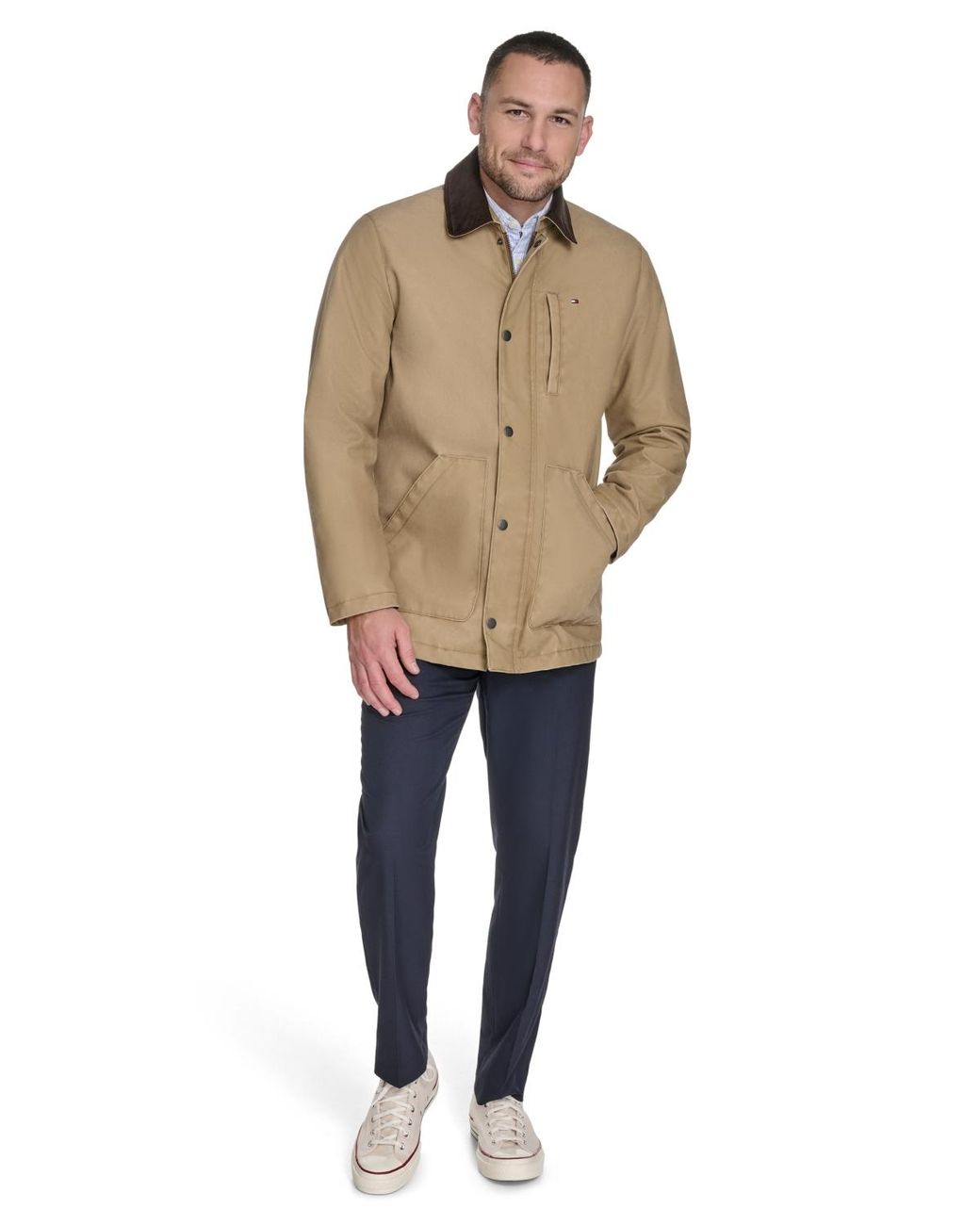 Tommy Hilfiger Natural Collared Barn Coat for men