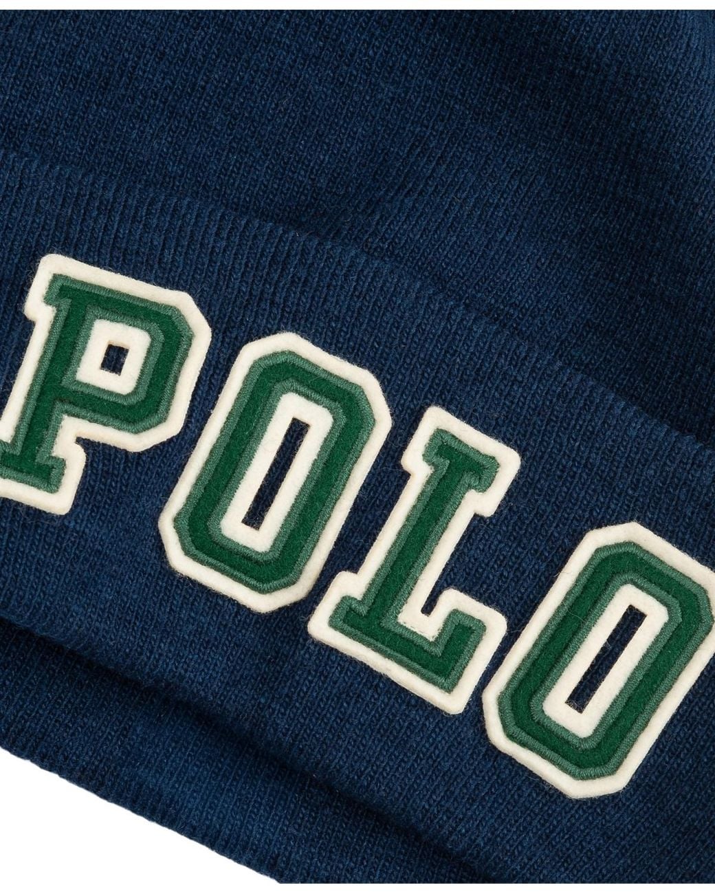 Polo Ralph Lauren Blue Polo Patch Beanie Hat for men
