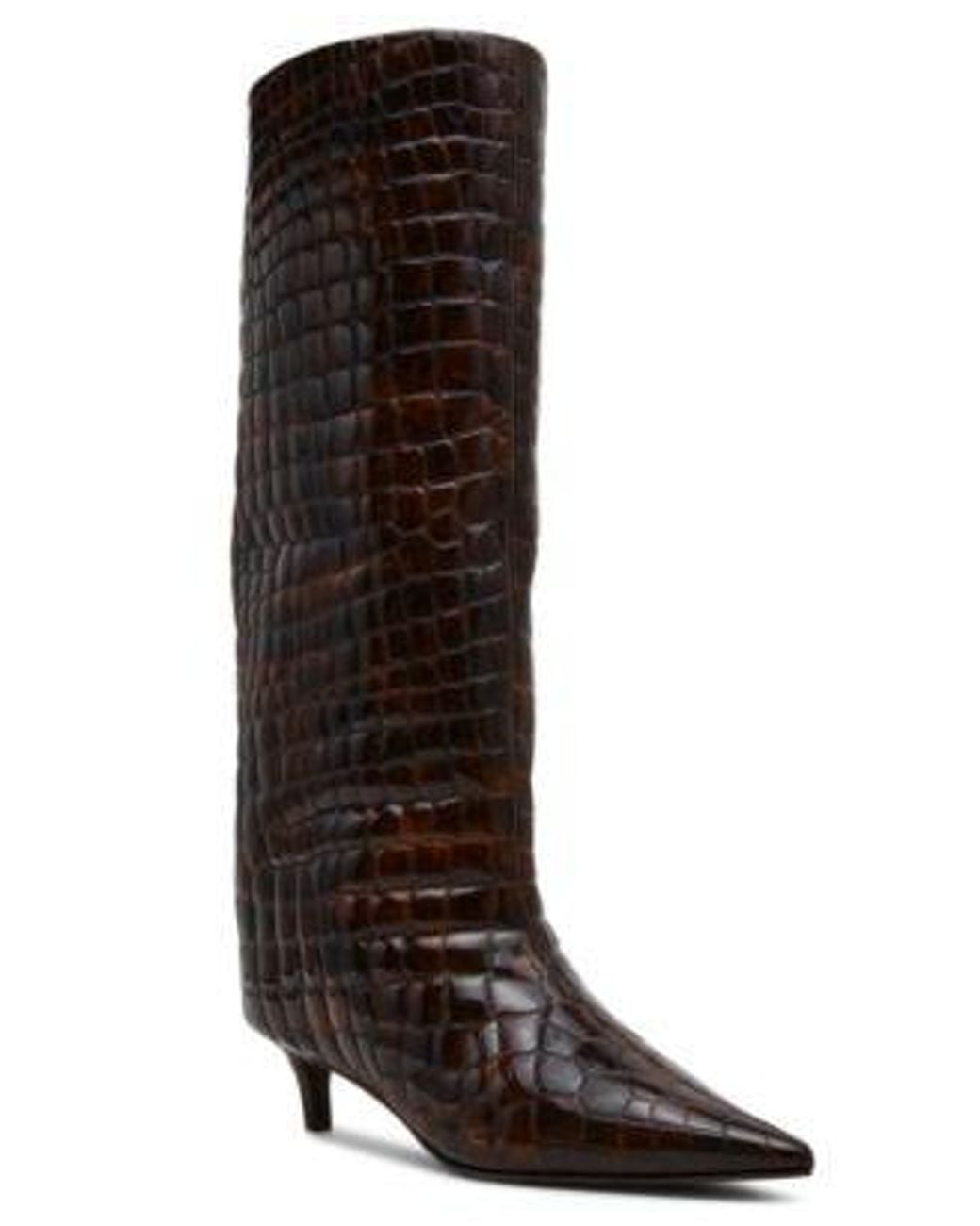 Regular Tortoise Steve Madden Lychee Kitten Heel Stovepipe Knee High Dress Boots Regular ...