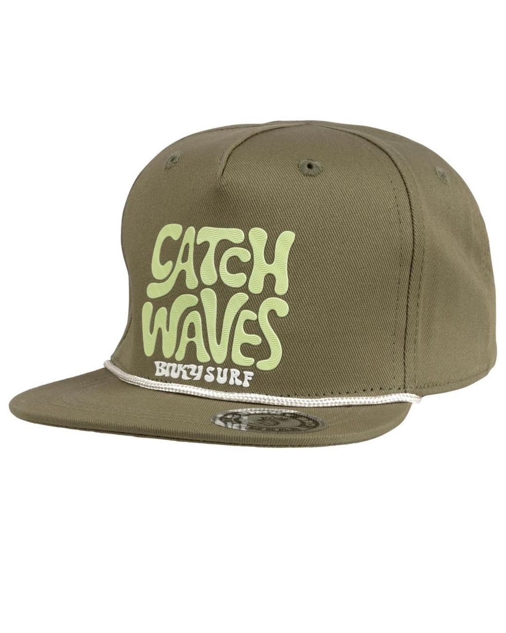 Binkybro Green Catch Waves Snapback Hat for men