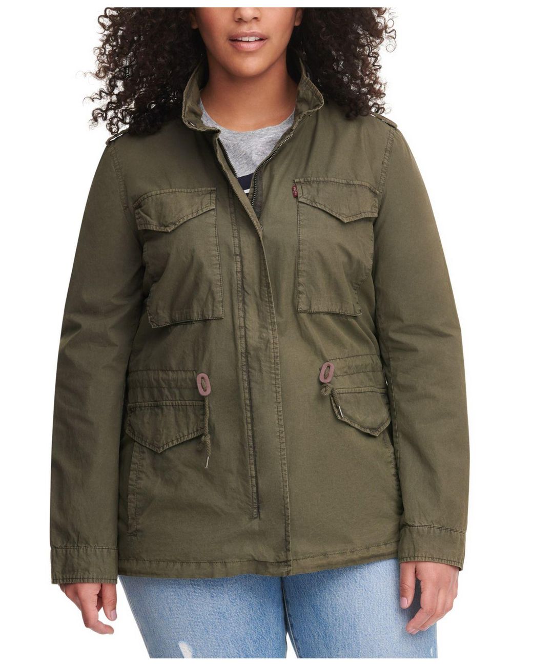 Levi's ® Trendy Plus Size Cotton Utility Jacket in Army Green (Green