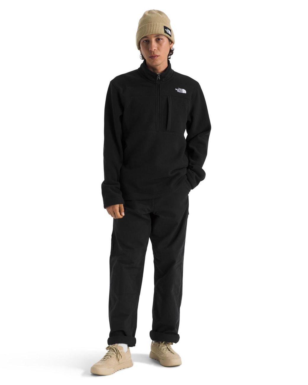 The North Face Black Gordon Lyons Quarter Zip Jacket for men