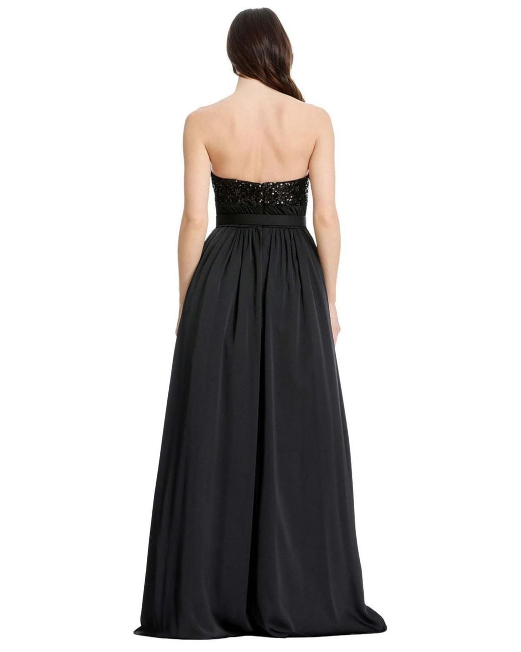 Dress the Population Kristine Plunge Sequin Bodice Gown in Black | Lyst
