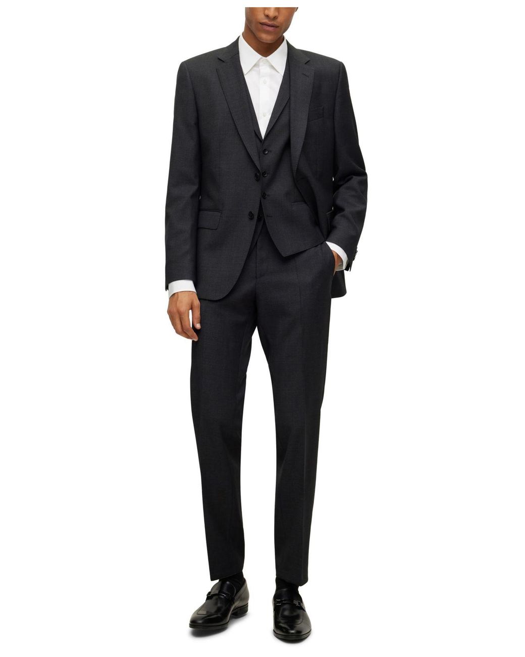 BOSS by HUGO BOSS Slimfit Micropatterned 3piecesuit in Black for