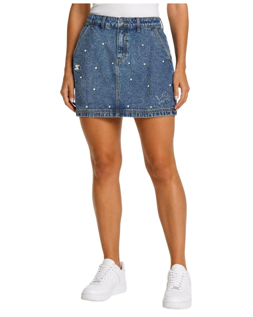 Starter Detroit Lions Icon Skirt in Blue | Lyst