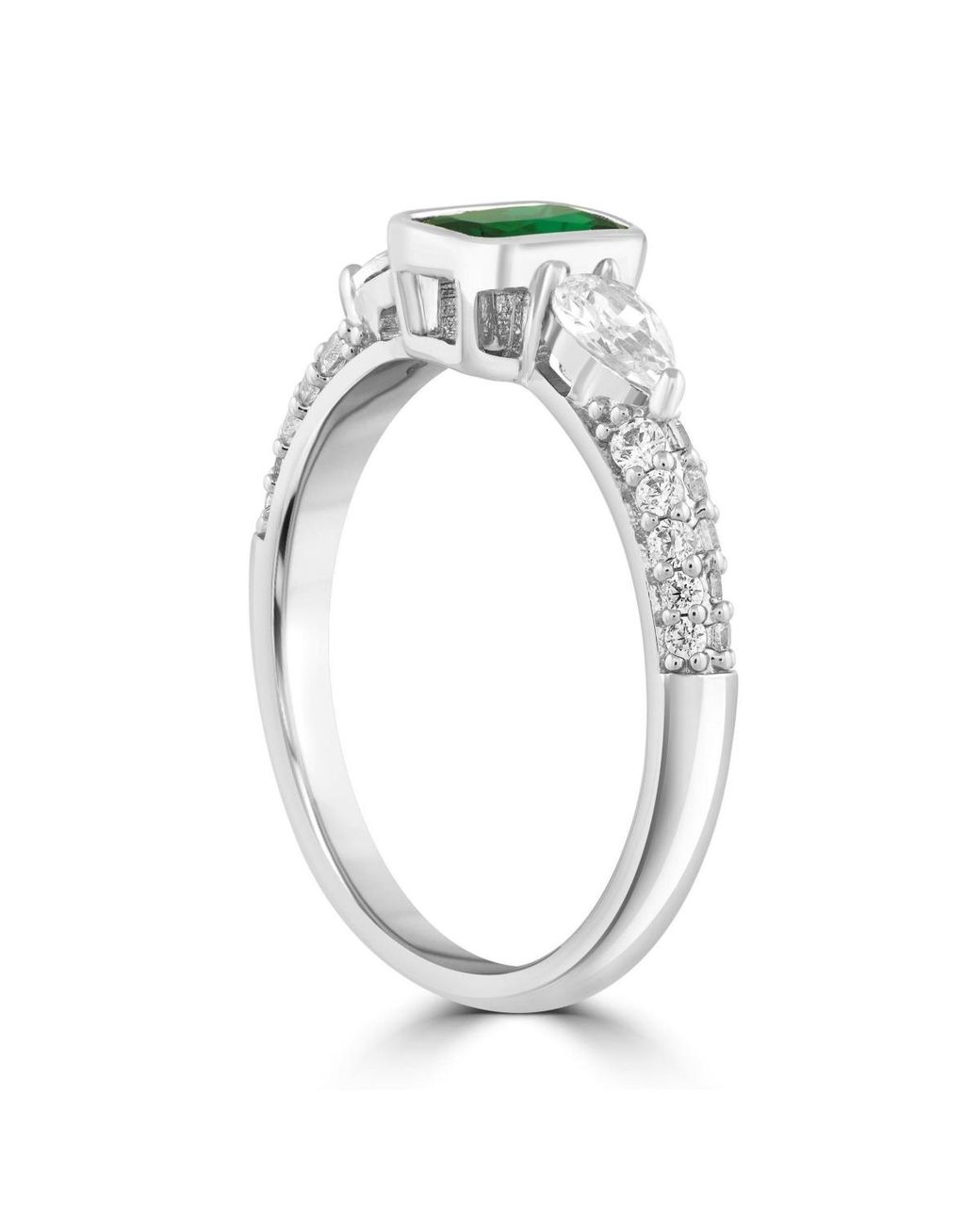 Simona Gray Radiant Bezel-set Rectangle