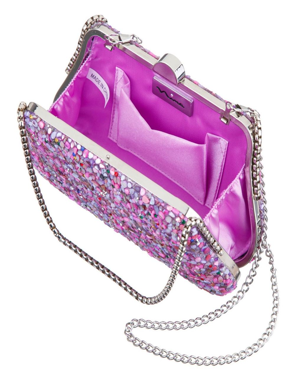 Nina Rock Candy Minaudiere Crystal Lift Lock Clutch in Purple | Lyst