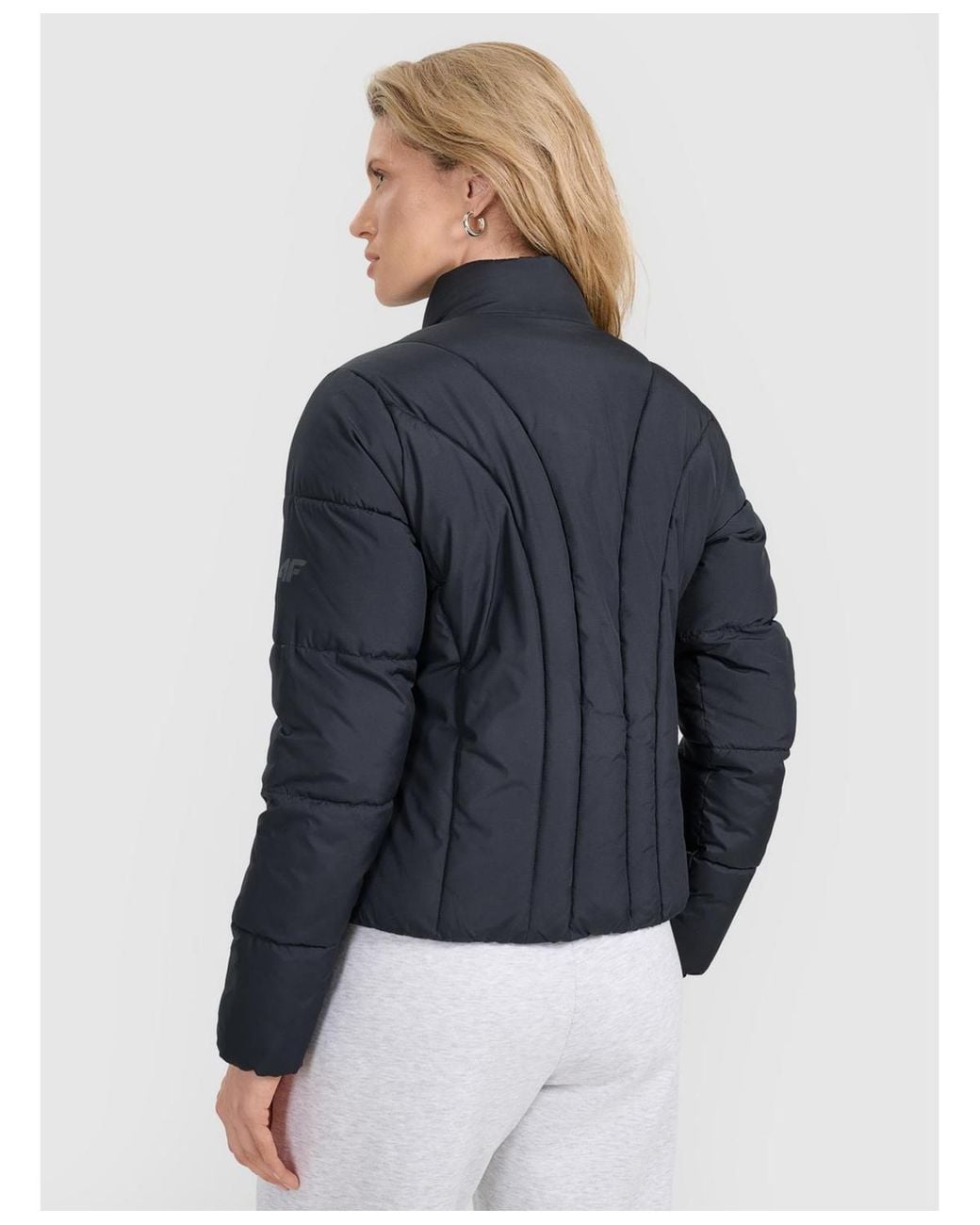 4F Blue Quilted Down Jacket With Synthetic Filling