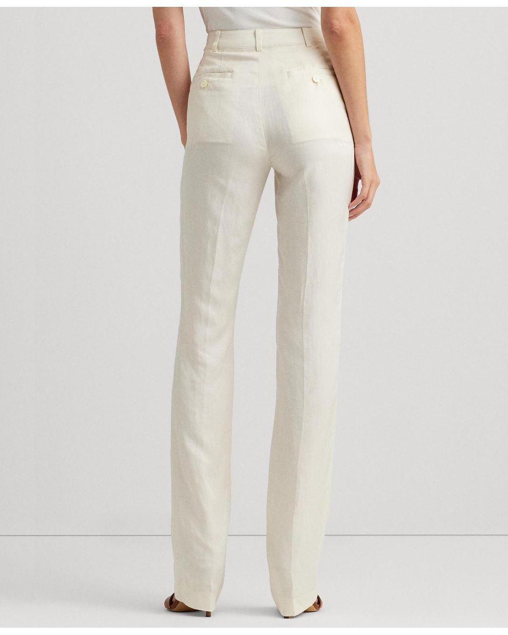 Lauren Ralph Lauren Wide-Leg Linen Pants - Macy's