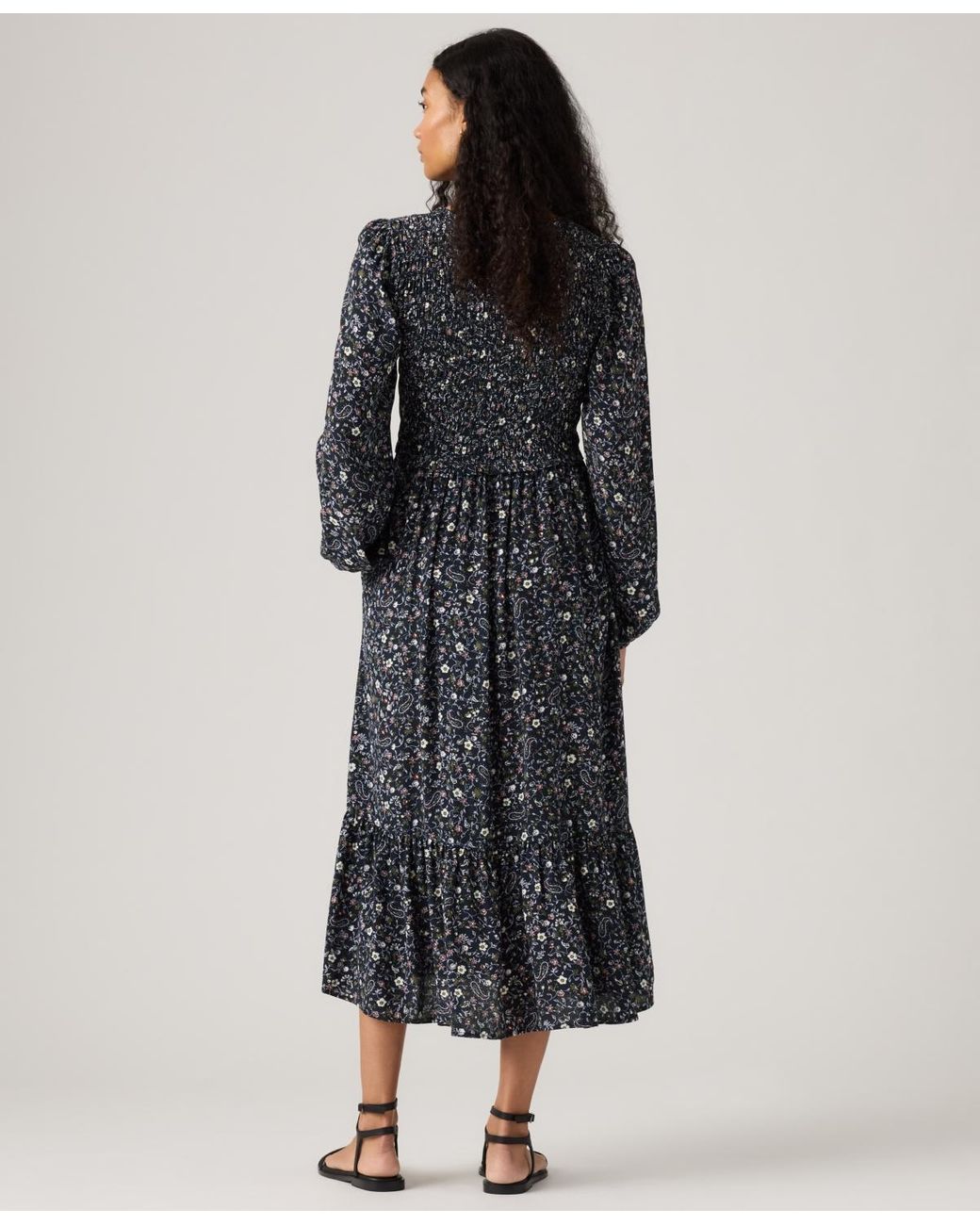black casual dress long sleeve Black Maxi Dress with 3/4 Sleeves | Black Long Dress