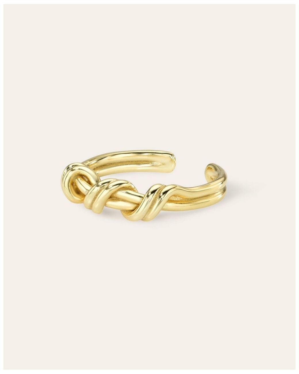 Zoe Lev Metallic Braided Twist Ring
