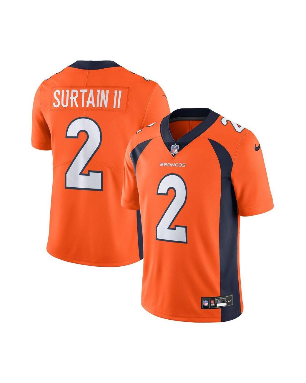 Nike Patrick Surtain Ii Orange Denver Broncos Vapor Untouchable