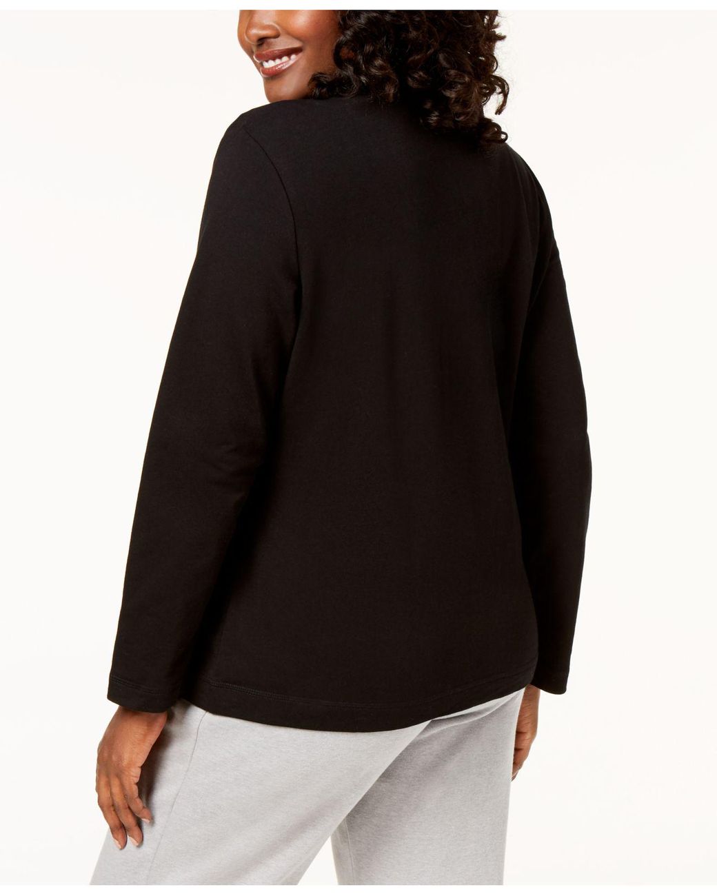 Karen Scott Mock neck Jacket Created For Macy s in Black Lyst