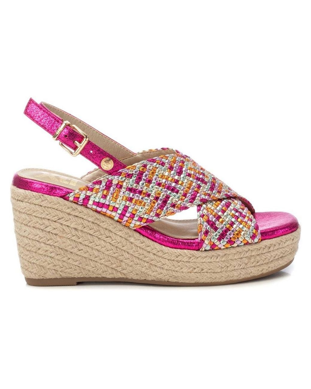 Xti Pink Wedge Sandals By