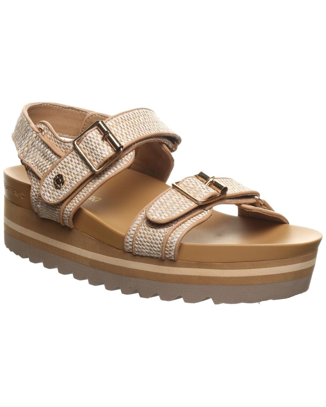 BEARPAW Brown Gabrielle Round Toe Sandals