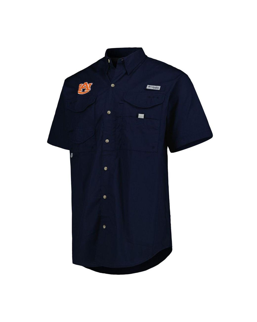 Columbia Auburn Tigers Columbia PFG Bonehead Short Sleeve Shirt - Navy