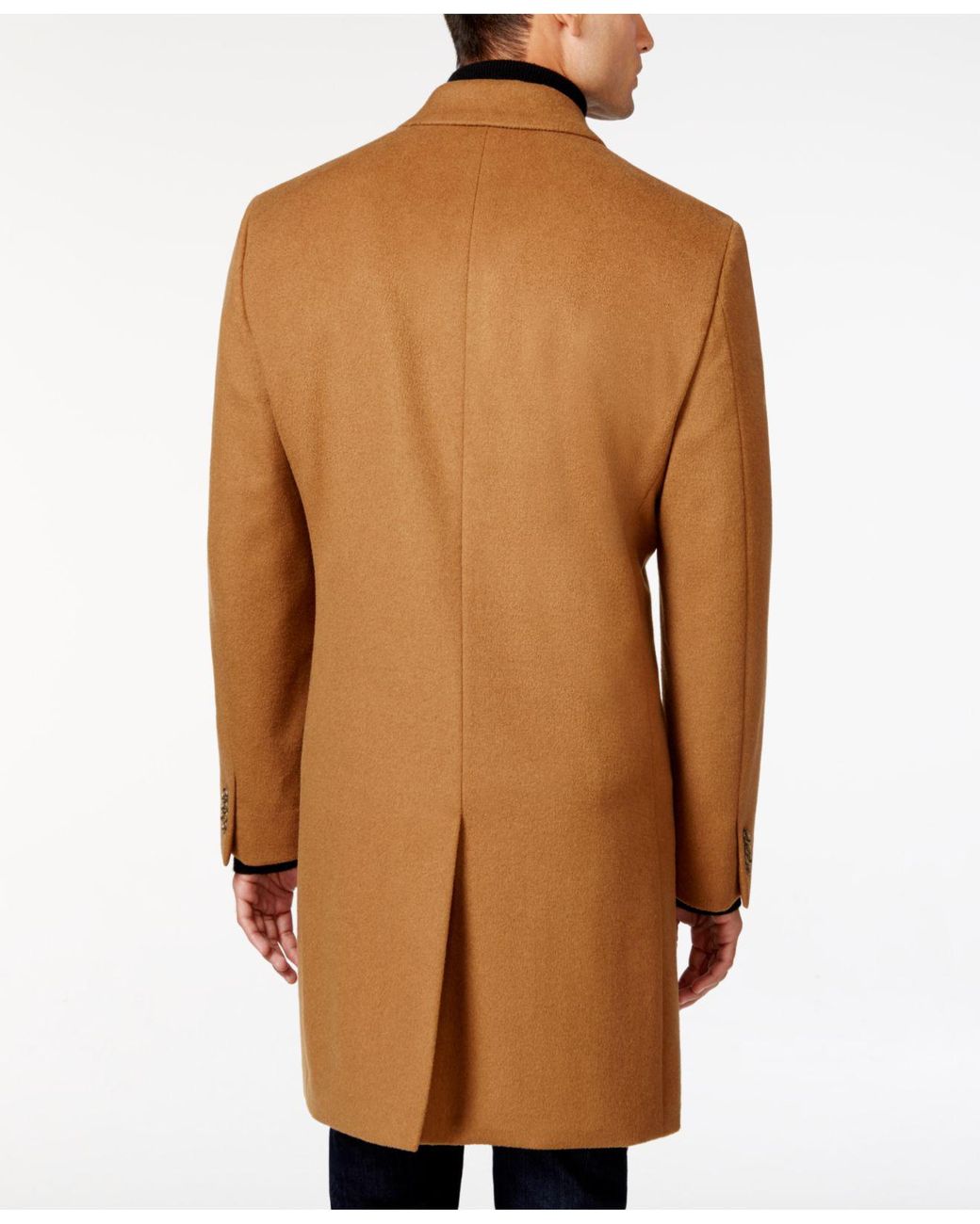 Kenneth Cole Reaction Raburn Wool-Blend Slim-Fit Coat in Camel 
