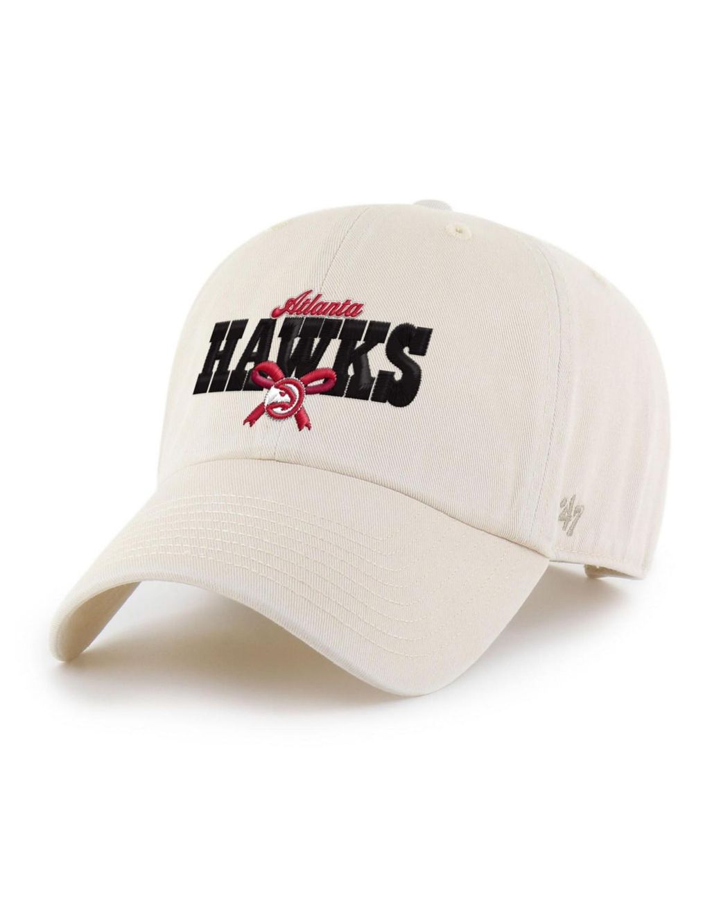 '47 White Atlanta Hawks Bow Stack Clean Up Adjustable Hat