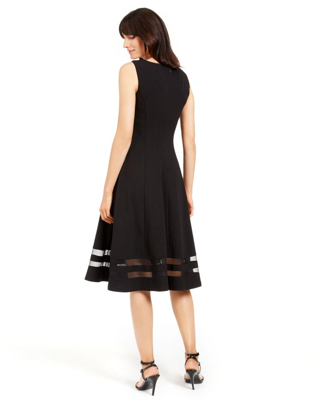 Calvin klein black dress on sale with white trim