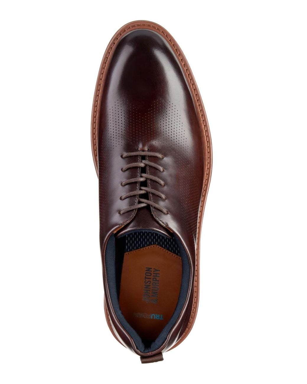 Johnston & Murphy Brown Upton Perfed Plain Toe Shoe for men