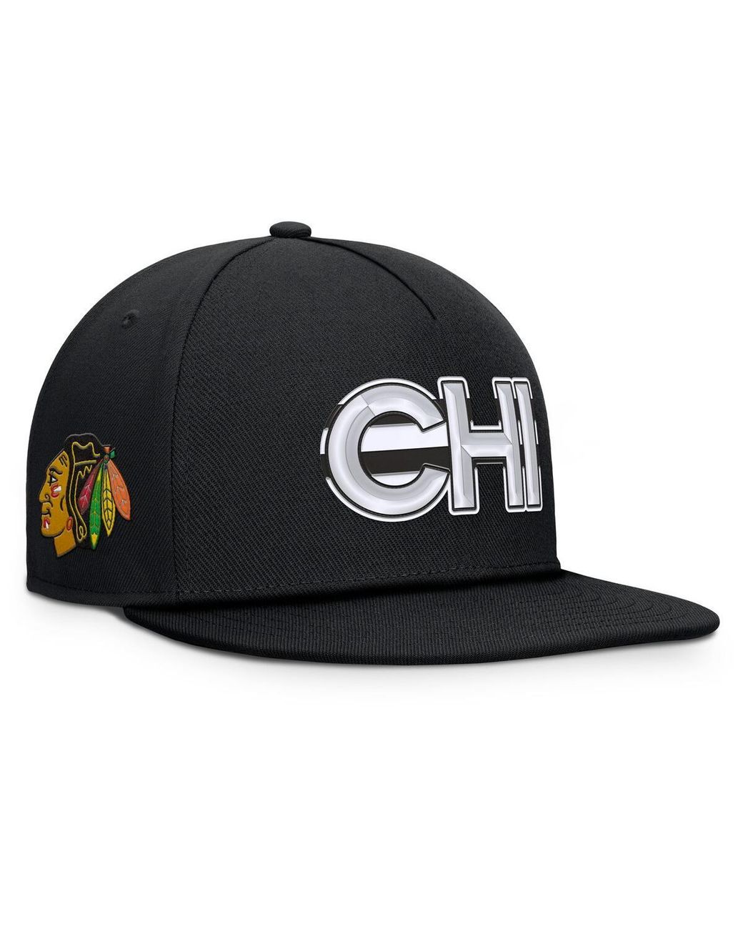Fanatics Black Chicago Hawks Authentic Pro Rink Team Code Snapback Hat for men