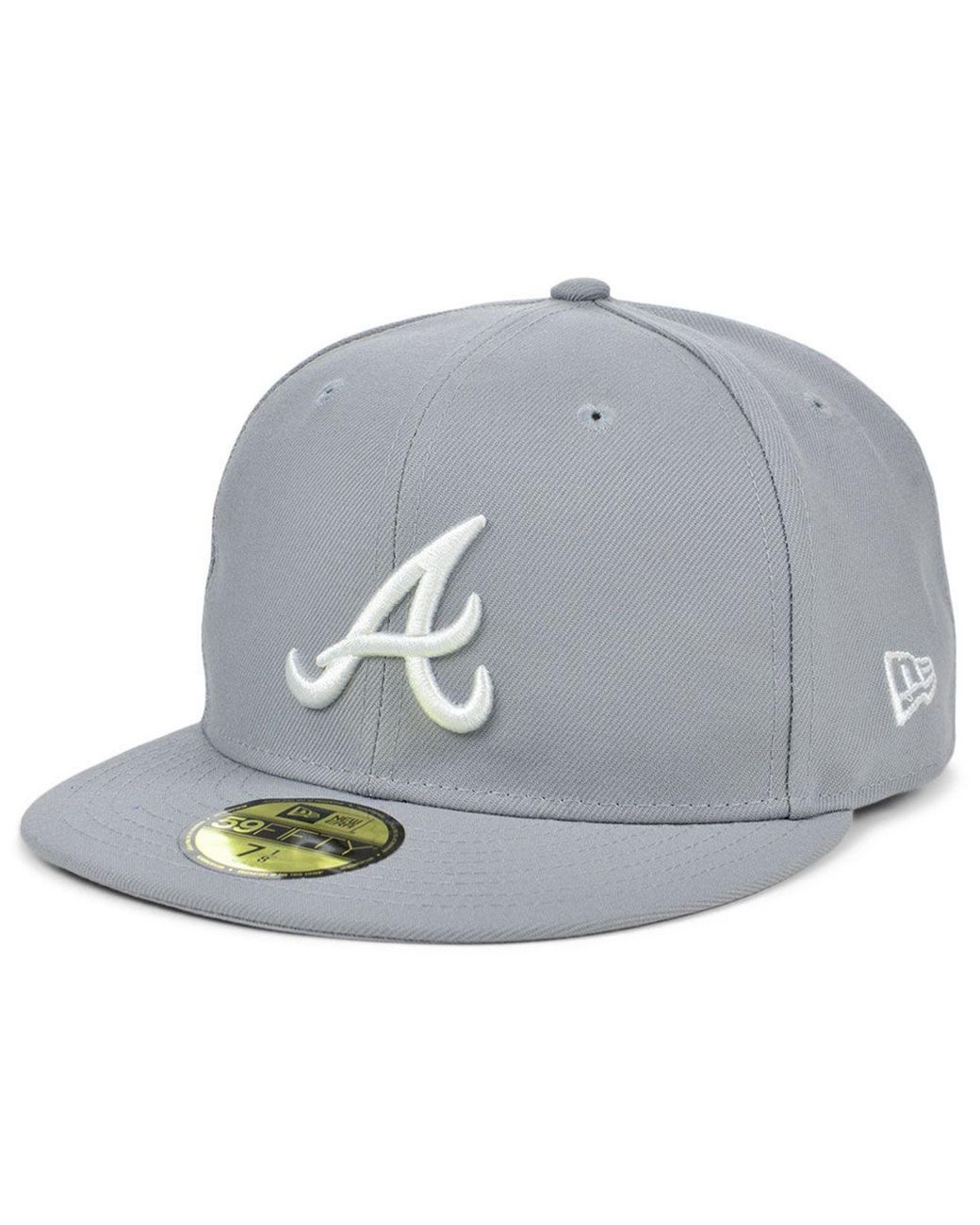 KTZ Atlanta Braves White-on-white 59fifty Cap for Men