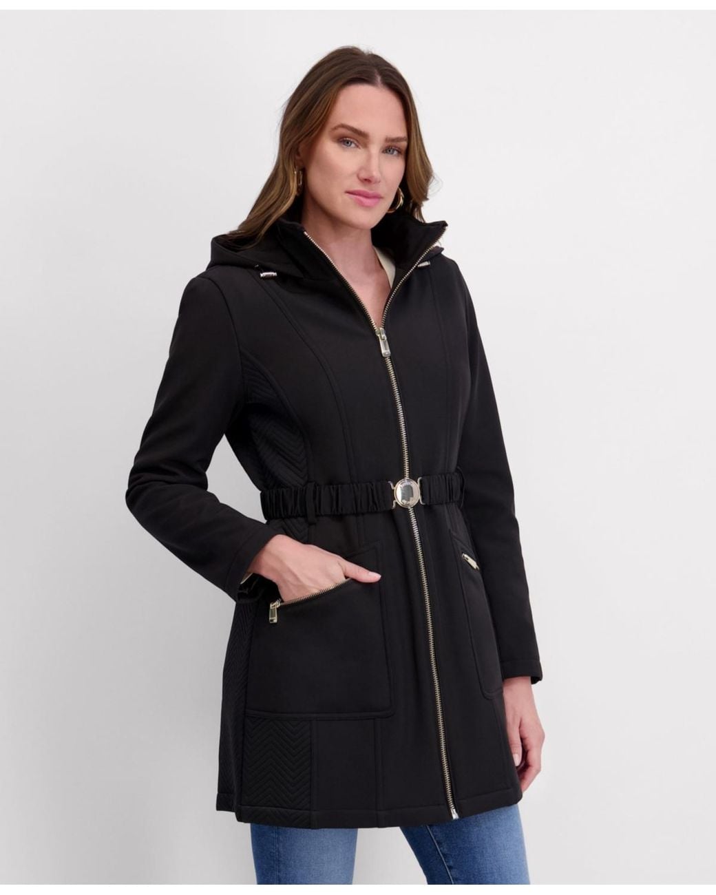 Kensie Black Hooded
