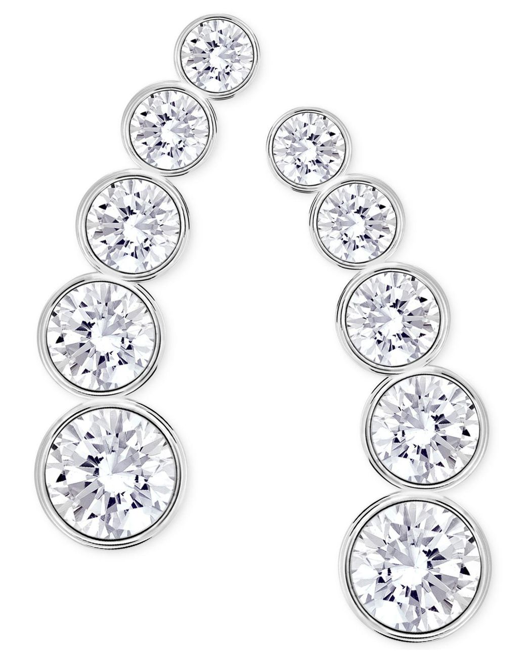 Swarovski Multi crystal Ear Climber Earrings in Metallic Lyst