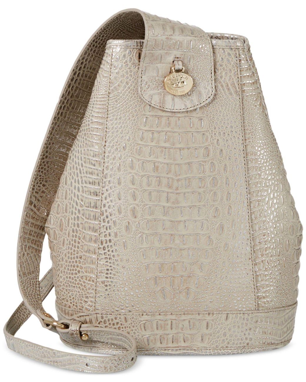 Brahmin Allie Mini Melbourne Embossed Backpack in Natural Lyst