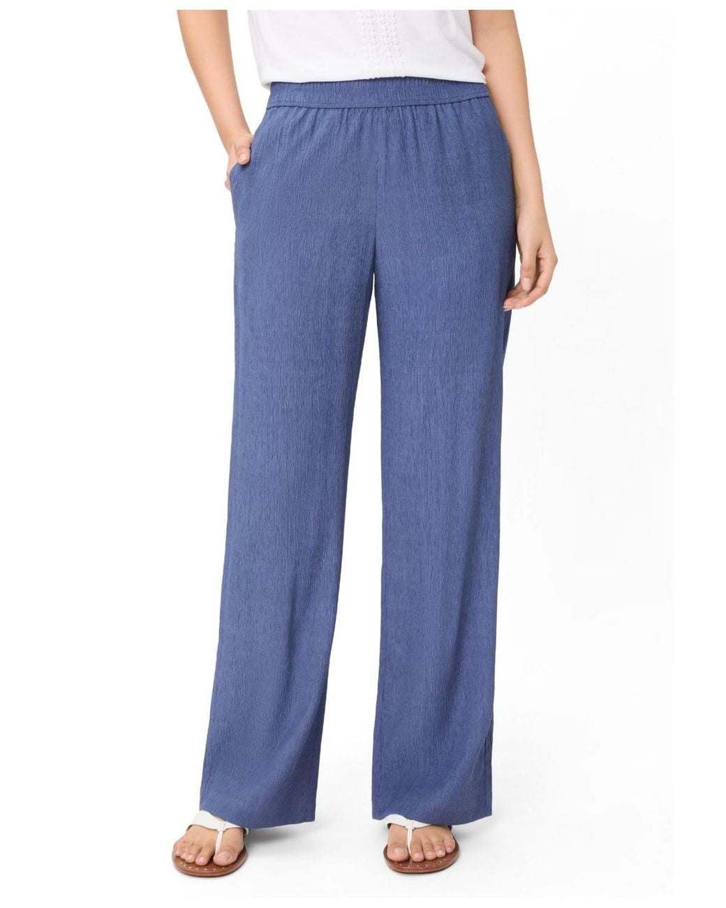 Olsen Blue Soft Crinkle Pull-on Pant