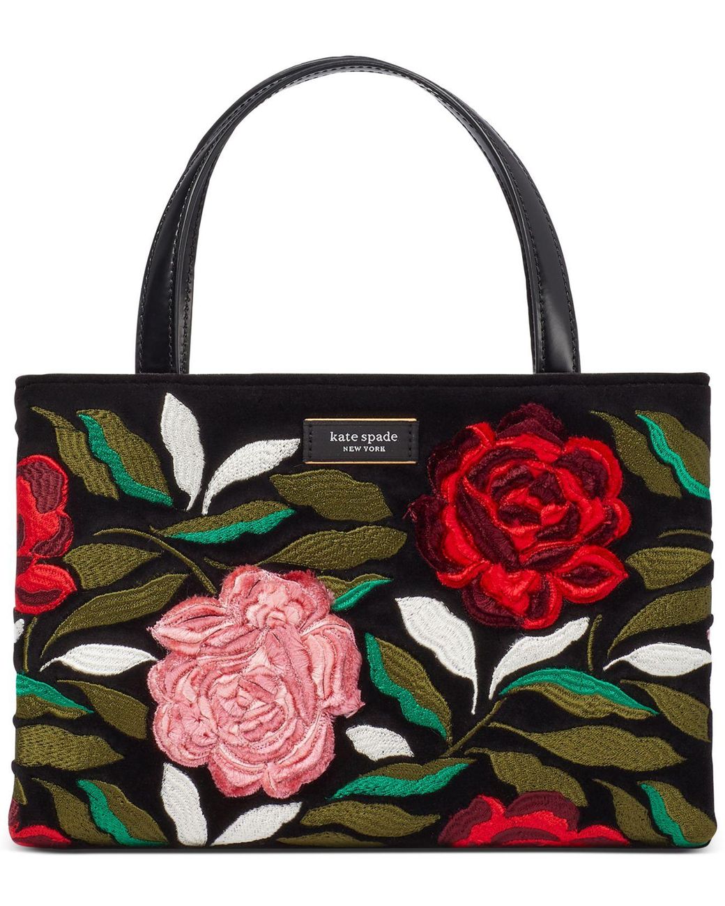Kate Spade Sam Icon Rose Garden Embroidery Embellished Velvet Tote in Red Lyst