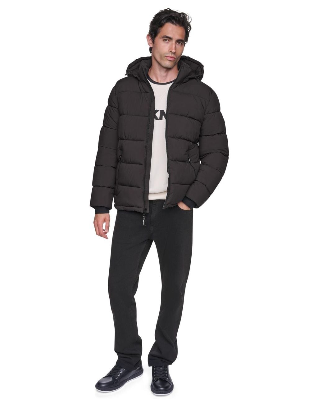 DKNY Black Classic Puffer Jacket for men
