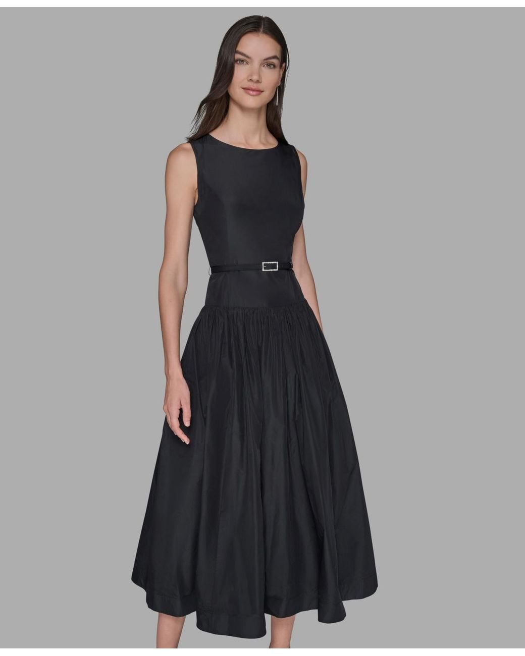 KARL LAGERFELD Taffeta Drop-waist Ball Gown in Black | Lyst