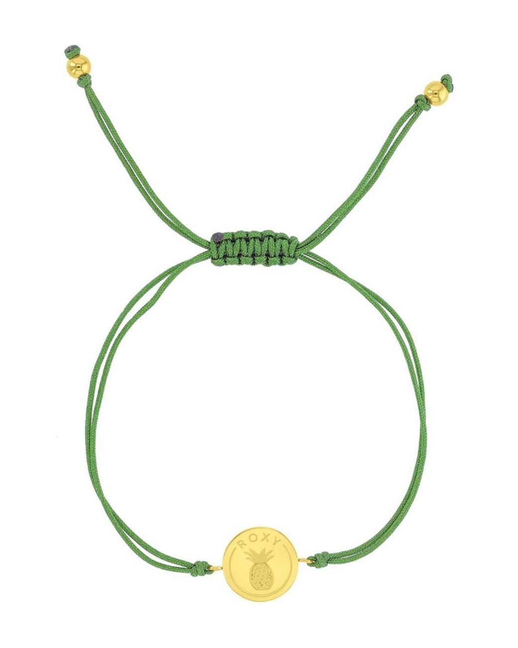Roxy Metallic Waterproof Pineapple Rd Charm Adjustable Bracelet
