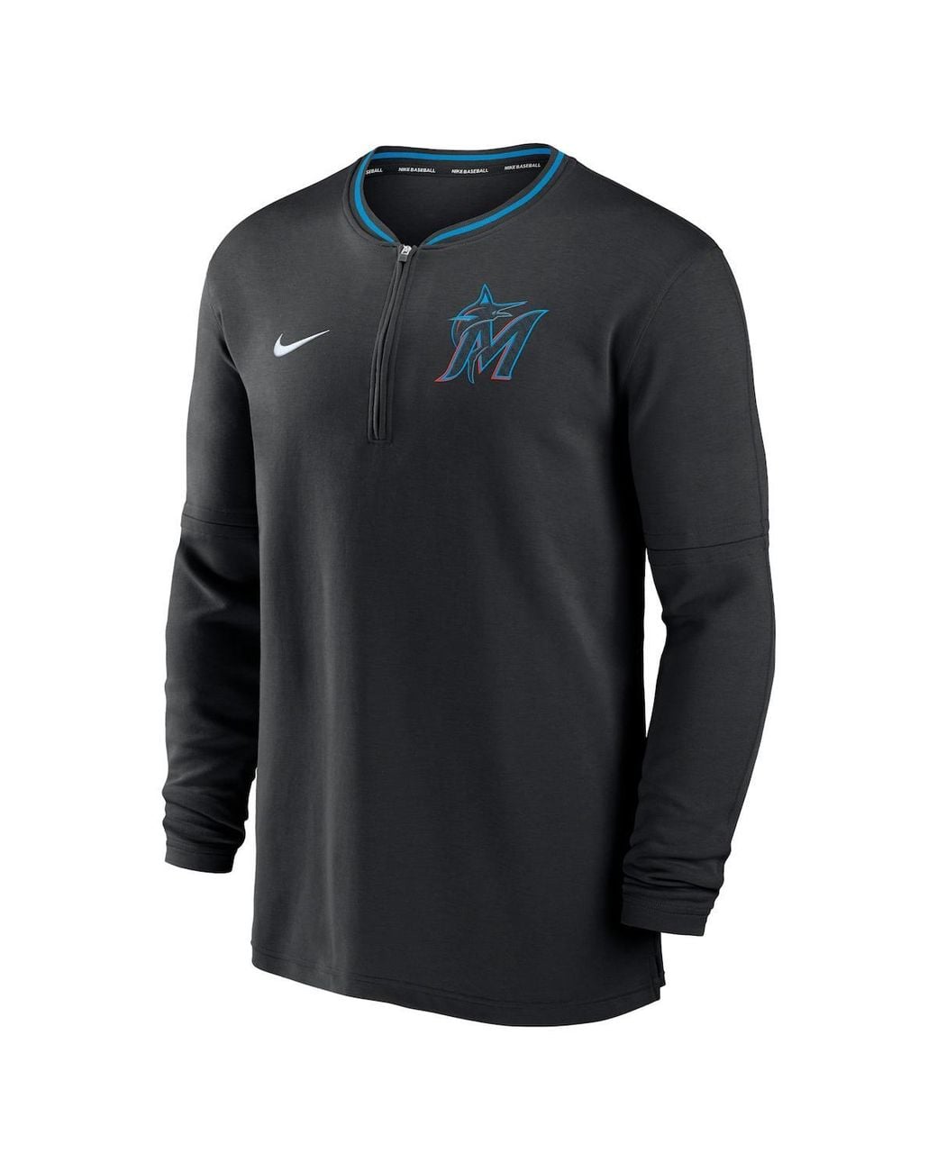 Nike Blue Miami Marlins Authentic Collection Performance Half-zip Top for men