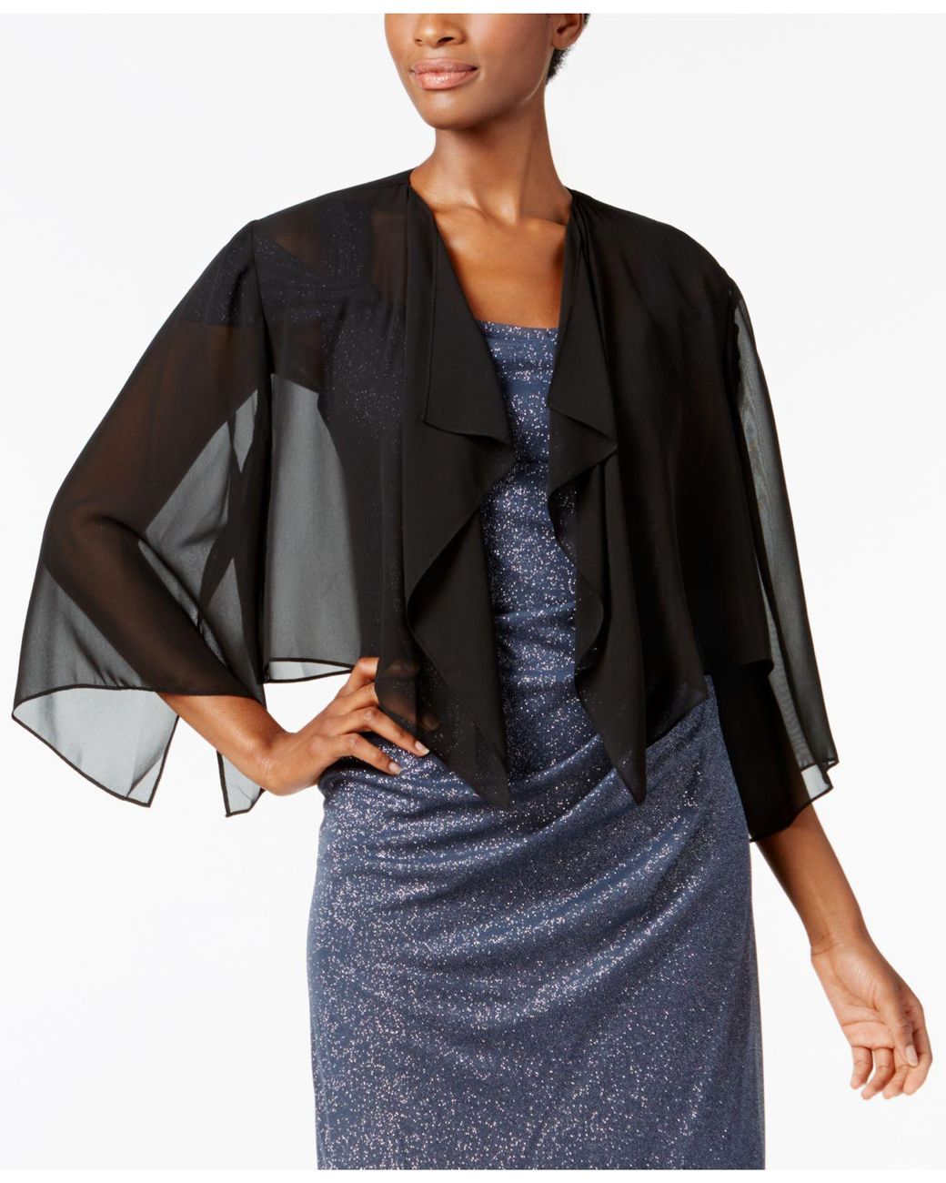 Alex Evenings Cover Up, Sheer Chiffon in Black | Lyst