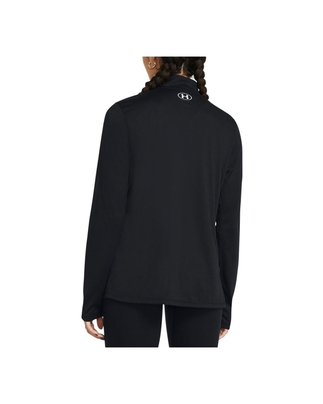 Under Armour Black Solid Tech Half-zip Logo Top
