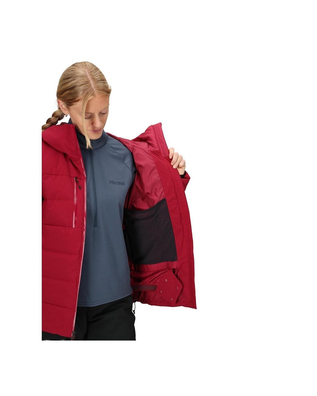 Marmot Hooded Slingshot Jacket in Red | Lyst