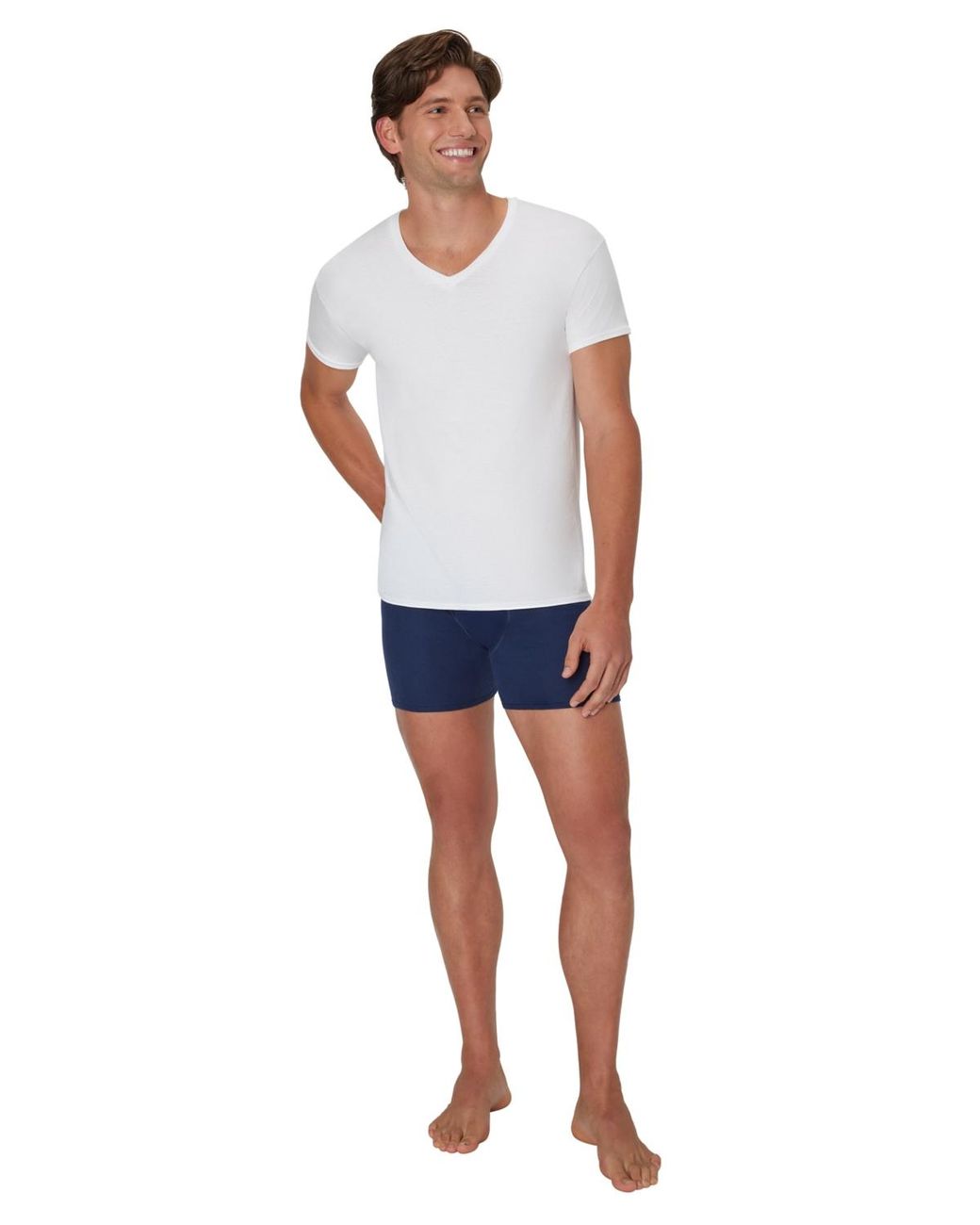 Hanes White Ultimate V-neck Undershirt for men