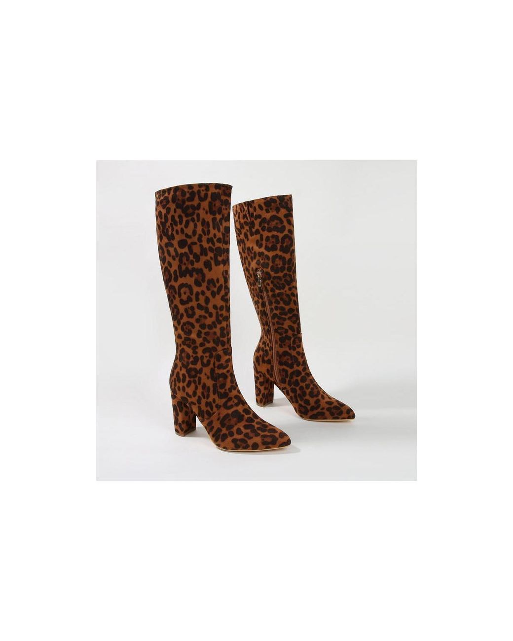BERNESS Black Aster Croc-embossed Knee High Boots