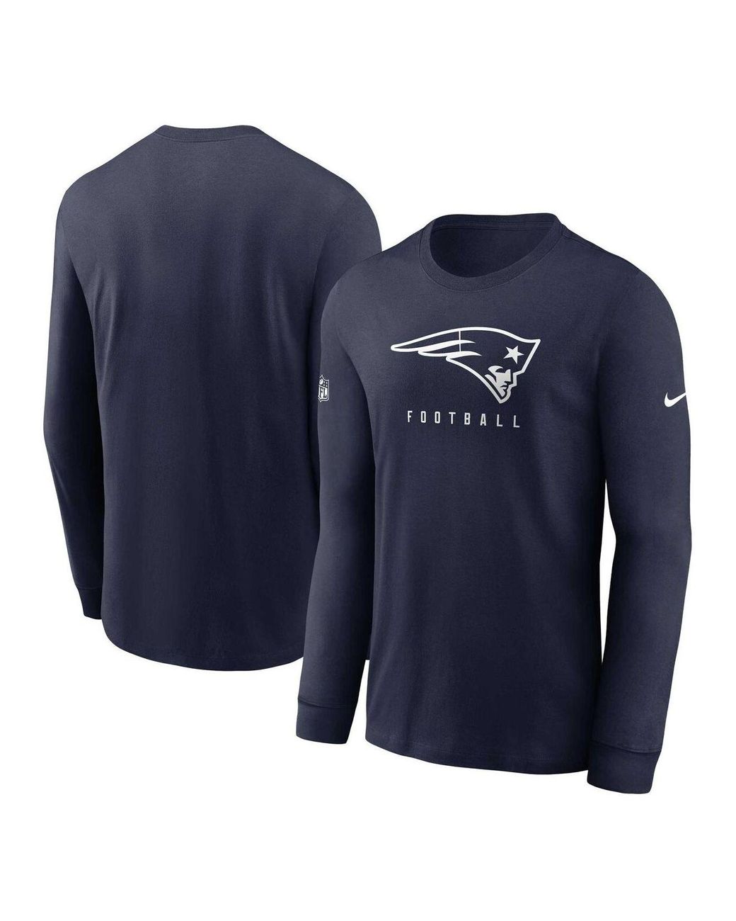 Men's Nike Navy New England Patriots Sideline Pop Performance Pullover Long  Sleeve Hoodie T-Shirt