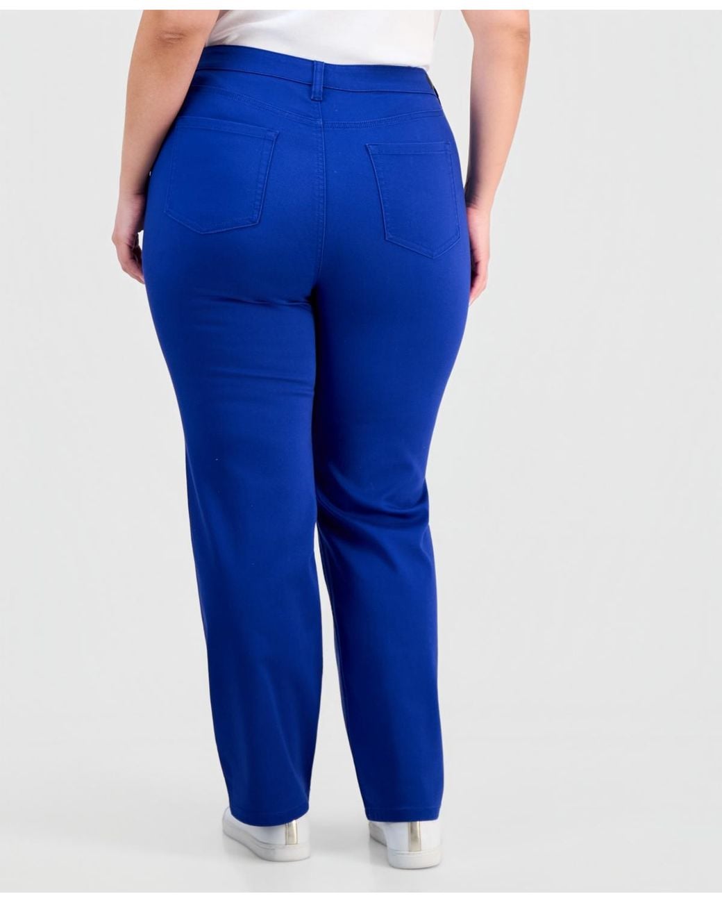 Jones New York Blue Plus Size Lexington High-rise Straight-leg Jeans