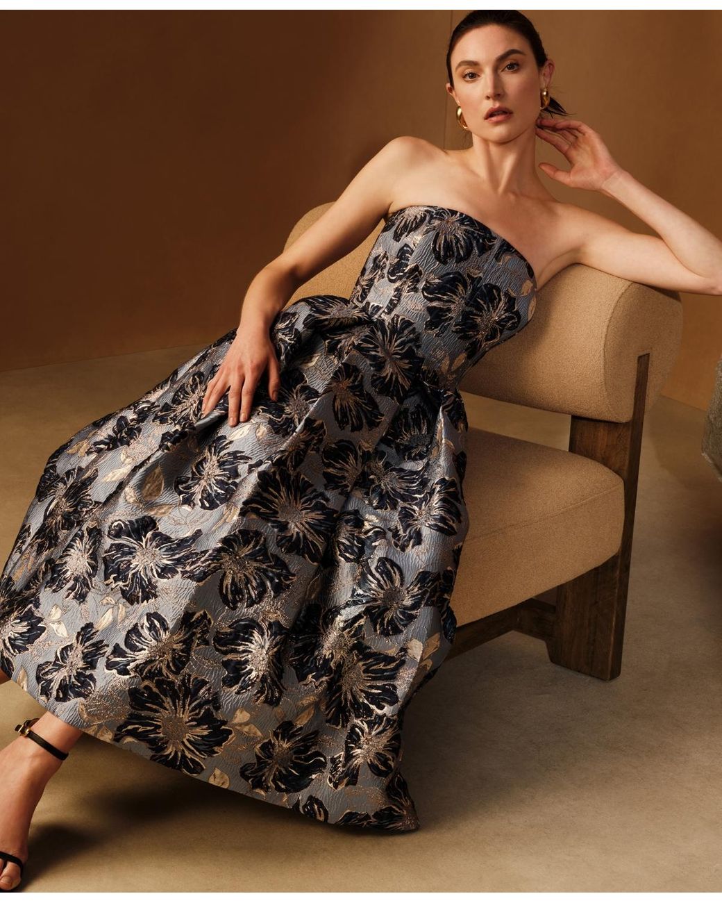 ◆Donna Karan プリントAラインドレス Floral A Line Dress | A-Line Dress | Donna Karan