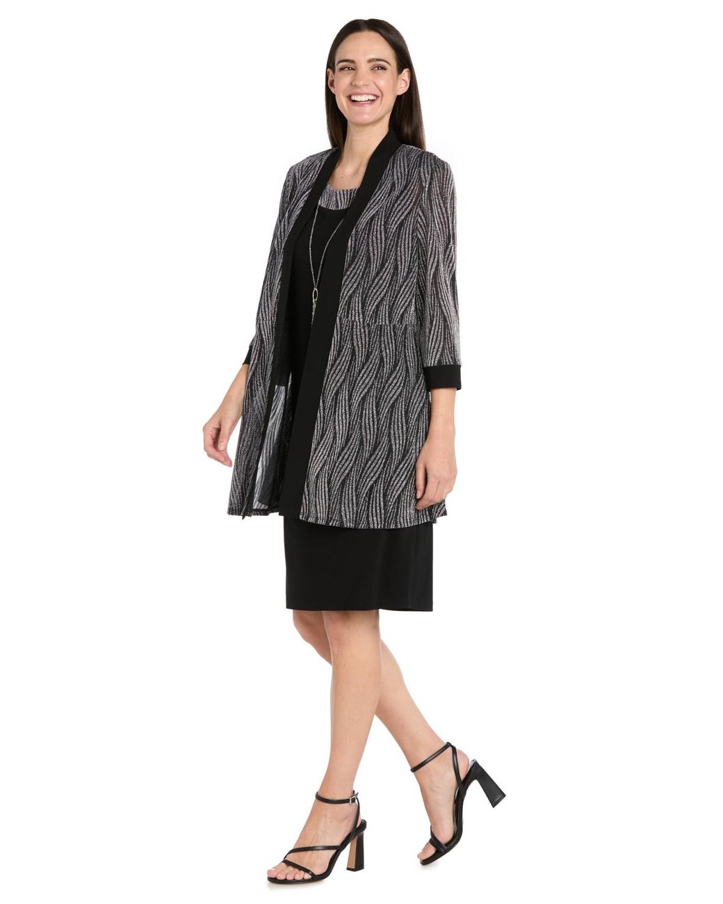 R & M Richards Petite Cocktail Jacket Dress in Black | Lyst