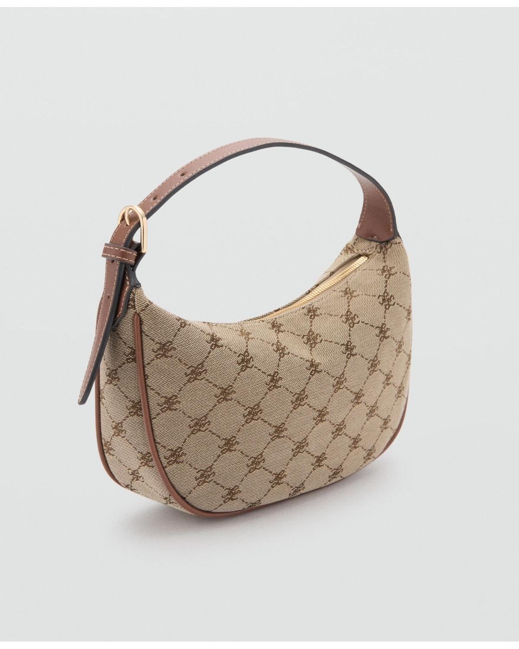 Mango Natural Printed Logo Shoulder Bag