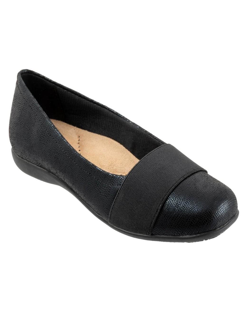 Trotters Black Samantha Flat