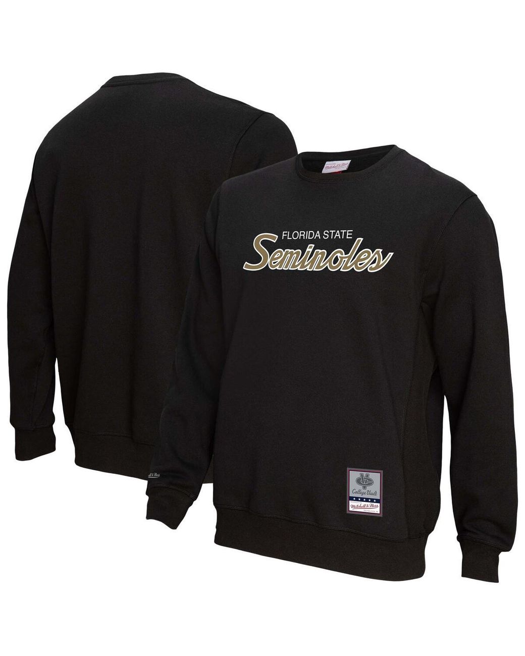 Mitchell & Ness Black Florida State Seminoles Elite Script Pullover Sweatshirt for men