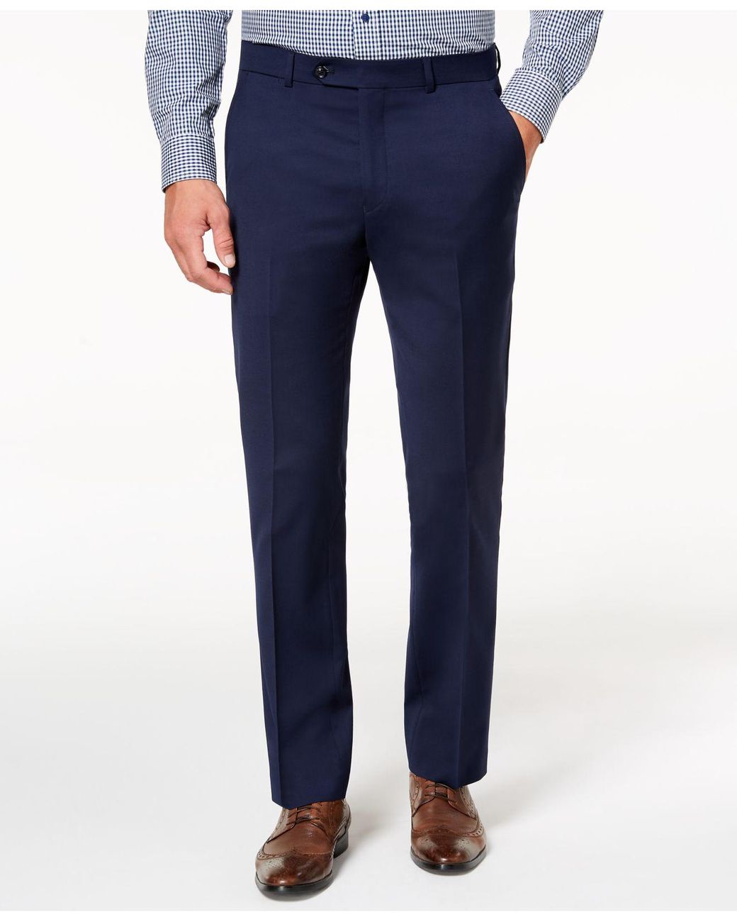 Tommy Hilfiger Wool Modern-fit Th Flex Stretch Navy Twill Suit Pants in ...