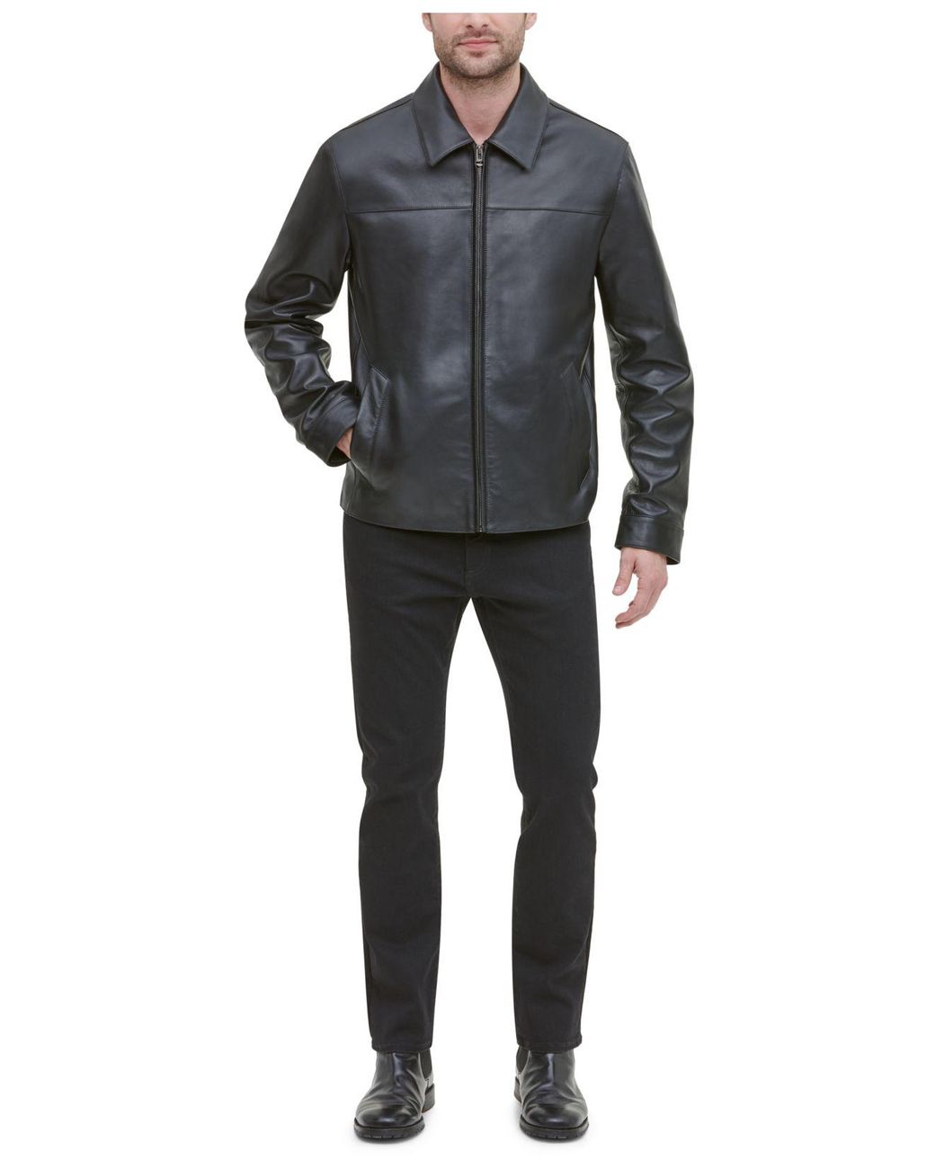 cole haan leather jacket macys