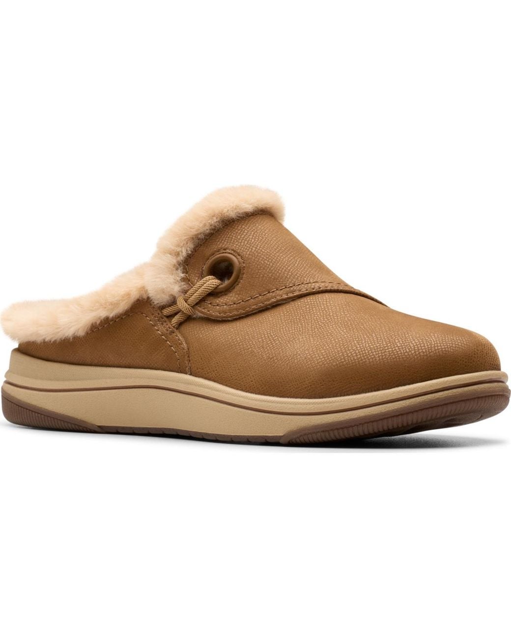 Clarks Brown Cloudsteppers Breeze Myth Round Toe Mules
